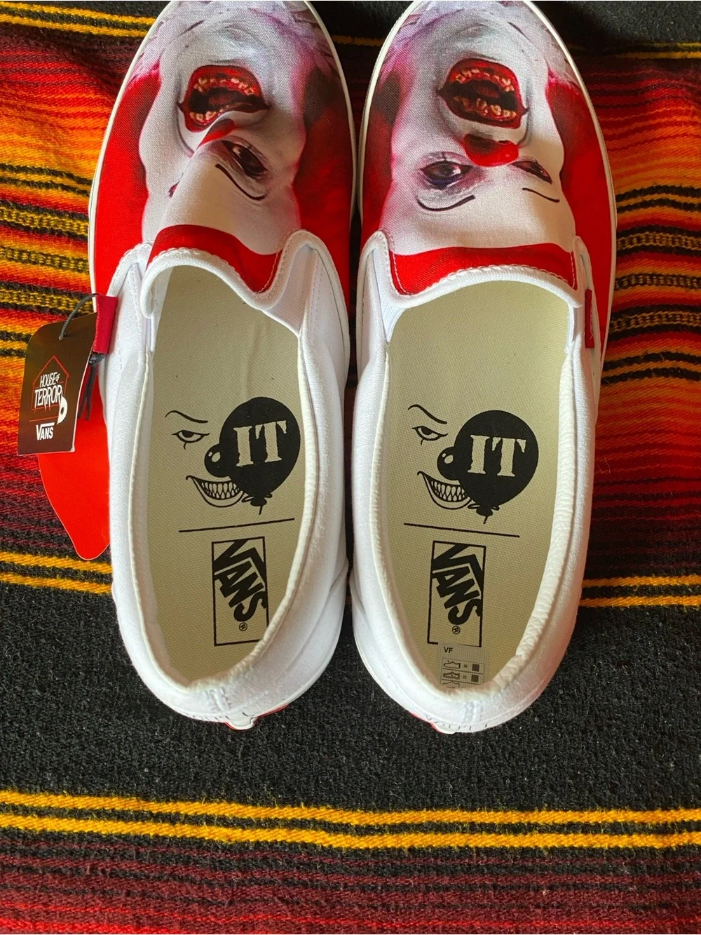 Vans IT Pennywise White & Red Slip-On 'House of Terror' Graphic Slip-On